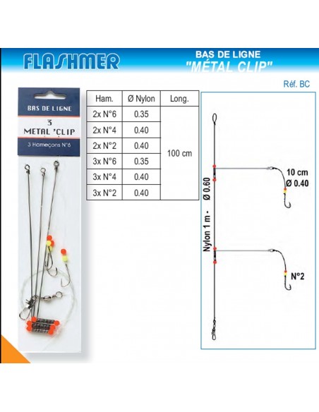 Montage Metal Clip 3 Hameçons Flashmer