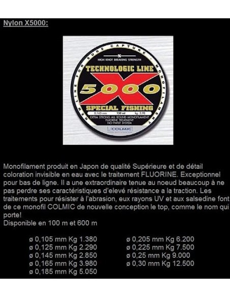 Nylon X5000 150m Colmic