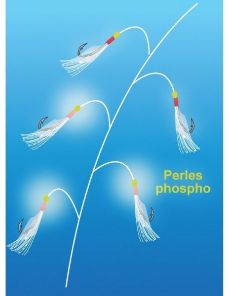 Jeu de plumes 5 hameçons leurre à maquereaux Flashmer