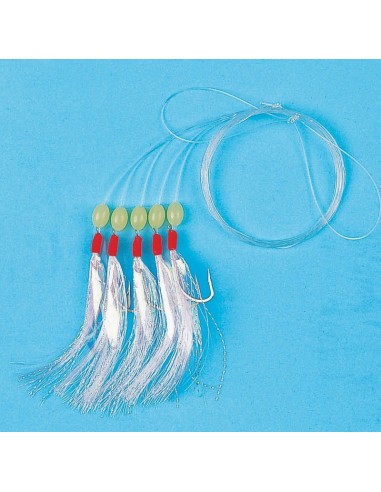 Jeu de plumes 5 hameçons leurre à maquereaux...