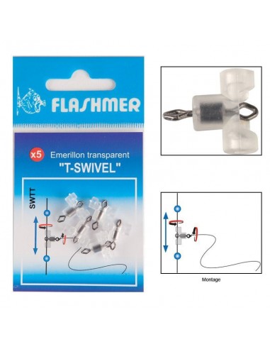 Emerillon T-swivel Noir Flashmer