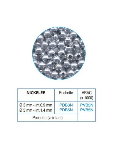 Perles nickelées 3mm Flashmer (pochette de 50)