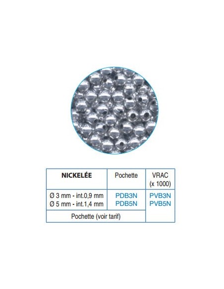 Perles nickelées 3mm Flashmer (pochette de 50)