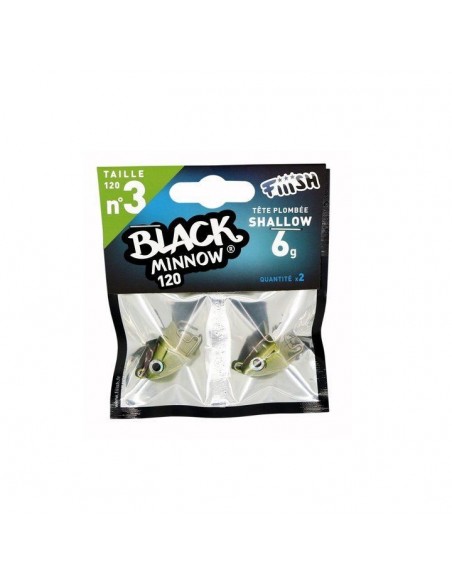 Tête plombée Black Minnow 120 SHALLOW 6gr. Fiiish Kaki (x2)