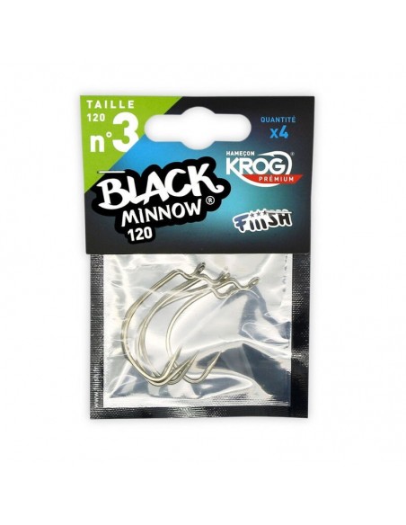 Hameçons Texan Krog Black Minnow Fiiish 120 (x4)