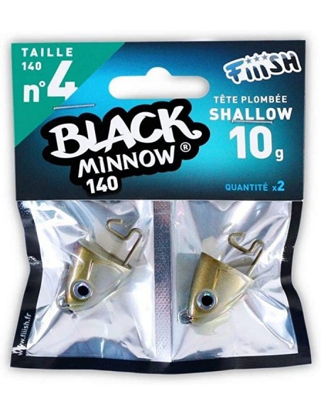 Tête plombée Black Minnow n°4 SHALLOW 10gr. Fiiish Kaki (x2)