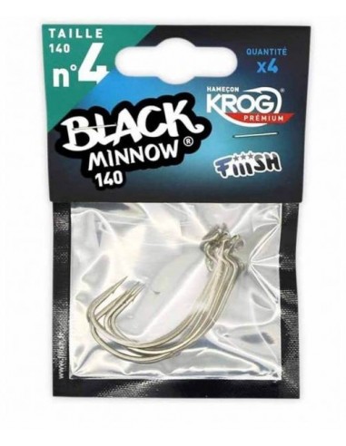 Hameçons Texan Krog Black Minnow Fiiish 140 n°4...