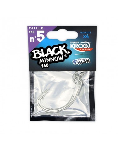 Hameçons Texan Krog Black Minnow Fiiish 160 n°5...