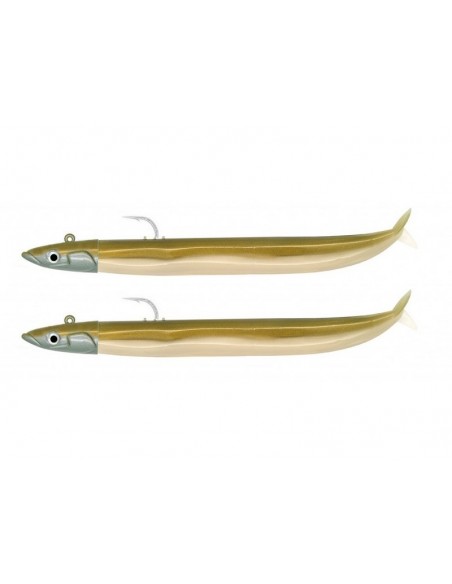 Crazy Sand Eel taille 120 (12cm) double combo OFF SHORE 15g Or