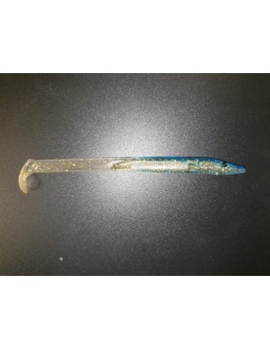 red gill transparent et bleu pailleté Or