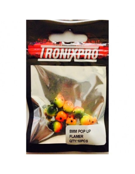 Perle flottante ronde Pop-up 8mm Tronixpro - Flamer (x10)