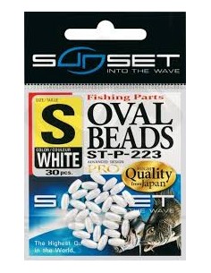 Perles dures ovales blanches nacrées Sunset ST-P-227 White