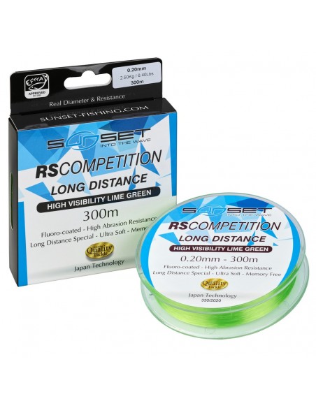 Nylon RS Compétition Long distance Hi-Visibility Lime Green Sunset 300m