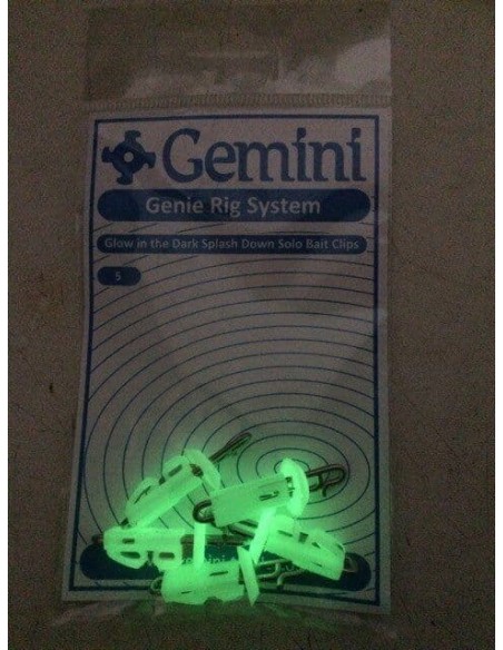 Accroche appât Splash Down Phosphorescent Solo Bait Clips GLow Gemini