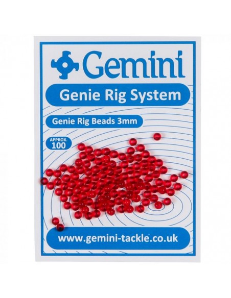 Perles rondes dures Genie rig beads rouges ruby Gemini