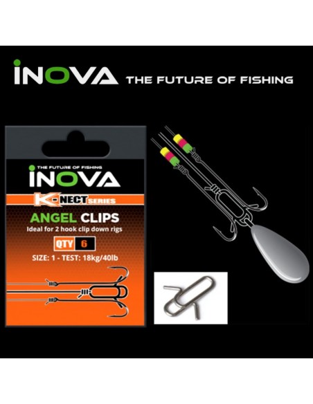 Agrafe plomb + accroche appât Angel clip Inova (x6)