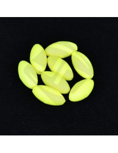 Perles flottantes ovales JAUNE FLUO Sunset (x20)