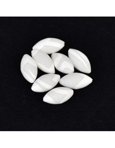 Perles flottantes ovales BLANC Sunset (x20)