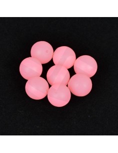 Perles flottantes rondes ROSE PHOSPHORESCENT Sunset (x20)