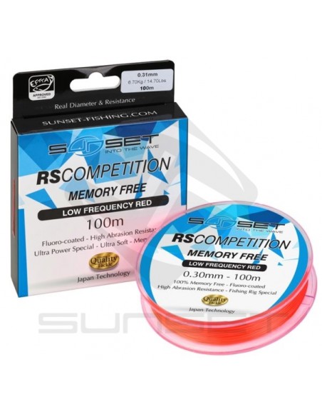 Bobine de nylon sunset Memory Free Low Frequency ROUGE 100m