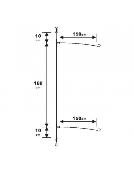 Montage Surfcasting Sunset RS compétition 2 hameçons spécial Royale