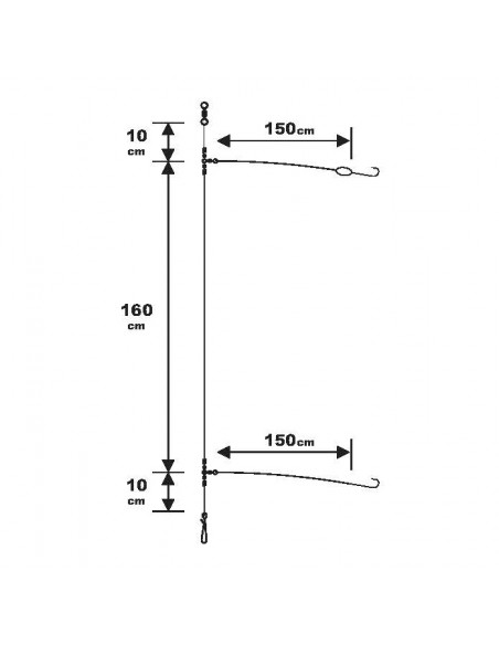 Montage Surfcasting Sunset RS compétition 2 hameçons n°1/0 spécial Bar