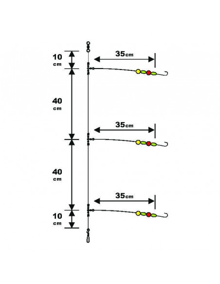 Montage Surfcasting Sunset RS compétition 3 hameçons spécial Merlan