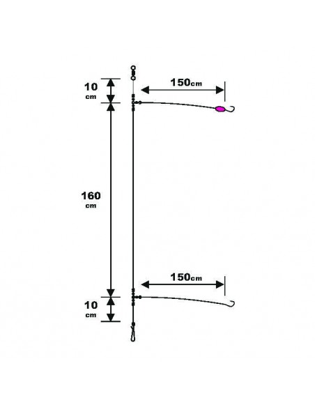 Montage Surfcasting Sunset RS compétition 2 hameçons n°6 spécial Sparidés