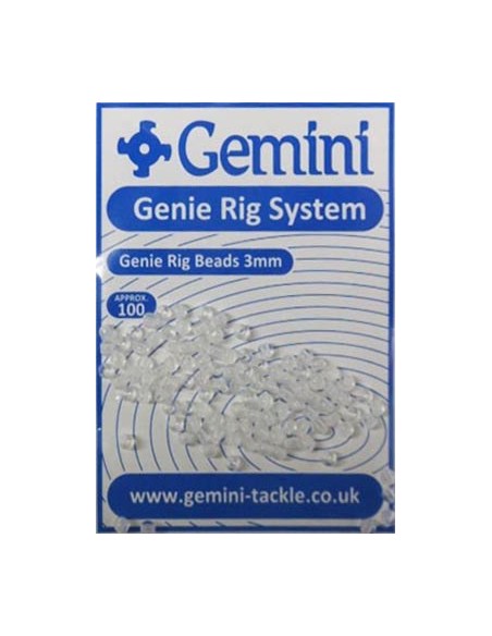 Perles rondes dures 3mm Genie rig clear beads transparentes Gemini