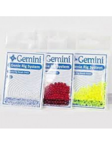 Perles rondes dures Genie rig beads chartreuse Gemini