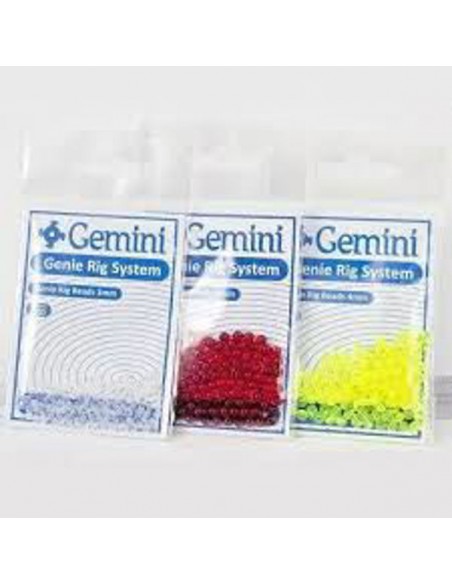 Perles rondes dures Genie rig beads chartreuse Gemini