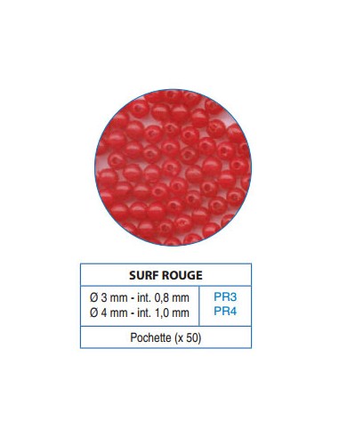 Perles surf Rouge 3mm Flashmer (x100)