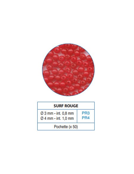 Perles surf Rouge 3mm Flashmer (x100)