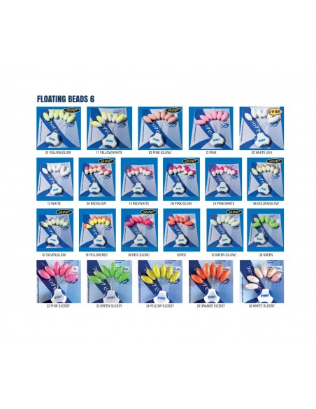 Perles flottantes ovales 14 x 7mm Blanc / Jaune Yuki (x6)