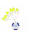 Perles flottantes ovales 14 x 7mm Blanc / Jaune Yuki (x6)