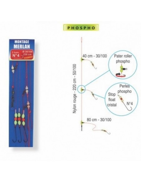 Montage à Merlan Flashmer 3 hameçons n°2