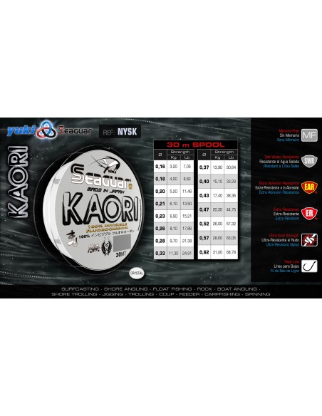 Fluorocarbone 100% KAORI 30M Seaguar