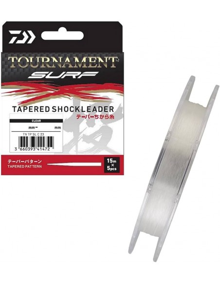 Arraches coniques Tournament Tapered Shock Leader Daiwa (5x15m)