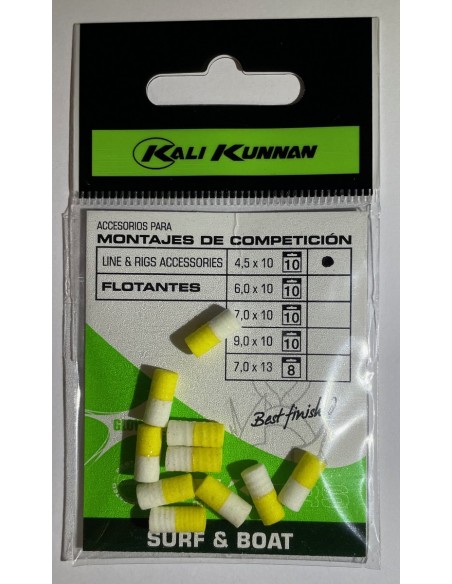 Pop-up bicolore BLANC / JAUNE 4,5 x 10mm Kali Kunnan (x10)