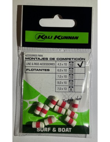 Pop-up BLANC / ROUGE / BLANC 4,5 x 10mm Kali Kunnan (x10)