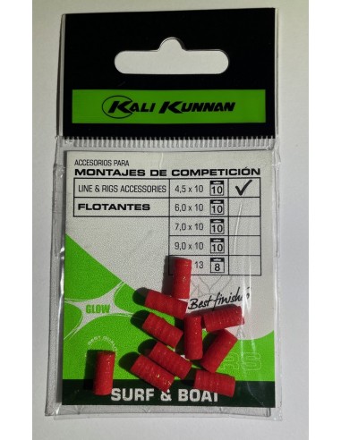 Pop-up ROUGE PAILLETE 4,5 x 10mm Kali Kunnan (x10)