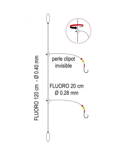 Montage Dorade Pro 2 Hameçons Fluorocarbone...
