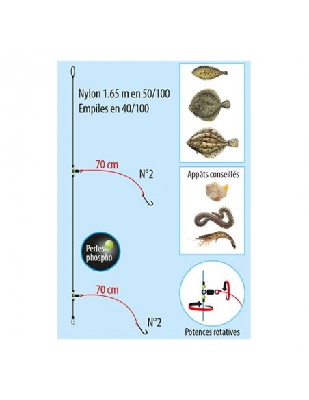 Montage POISSON PLAT Flashmer 2 hameçons