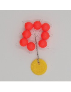 Perles flottantes rondes rouges rouge fluo 7.5mm Flashmer (x8)