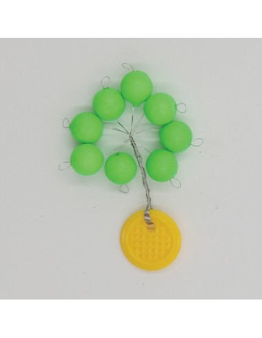 Perles flottantes rondes VERT fluo 7.5mm...