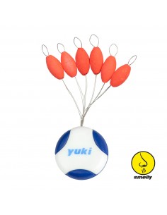 Perles flottantes ovales XXS 8 x 4mm Rouge SMELL phosphorescent Yuki (x6)