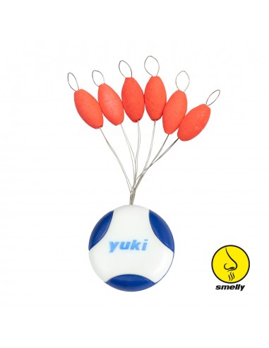 Perles flottantes ovales XXS 8 x 4mm Rouge SMELL phosphorescent Yuki (x6)