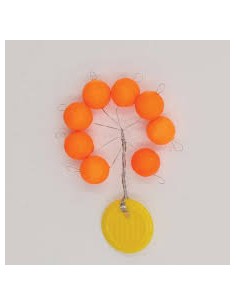 Perles flottantes rondes ORANGE fluo 7.5mm Flashmer (x8)