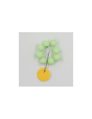 Perles flottantes rondes VERT phosphorescent 7.5mm Flashmer (x8)