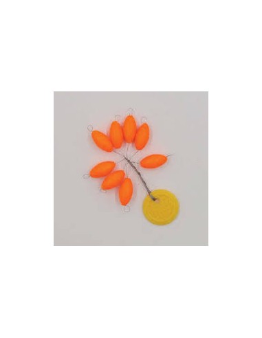 Perles flottantes ovales ORANGE fluo 7.5mm Flashmer (x8)